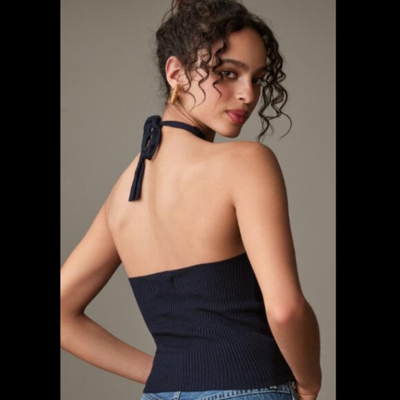 Brand New Maeve Halter Wrap Sweater Tank - Picture 2 of 6